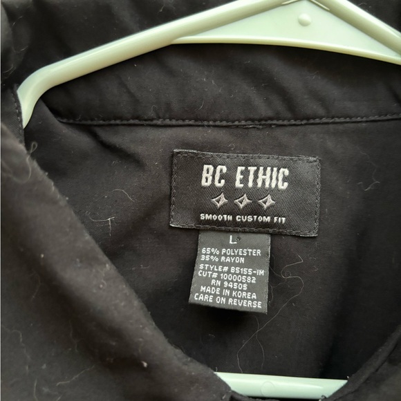 BC Ethic Rockabilly Black /Grey Button Down Shirt - Picture 6 of 7